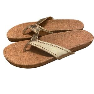 Jack Rogers Thelma Comfort Flip-Flop Gold Sandals